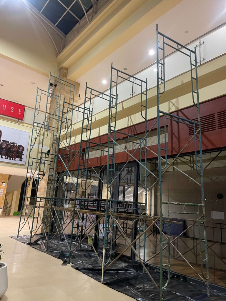 Interior renovation and waterproofing painting project at Rosslyn Riviera Mall, Nairobi, completed by Paint Pros Africa